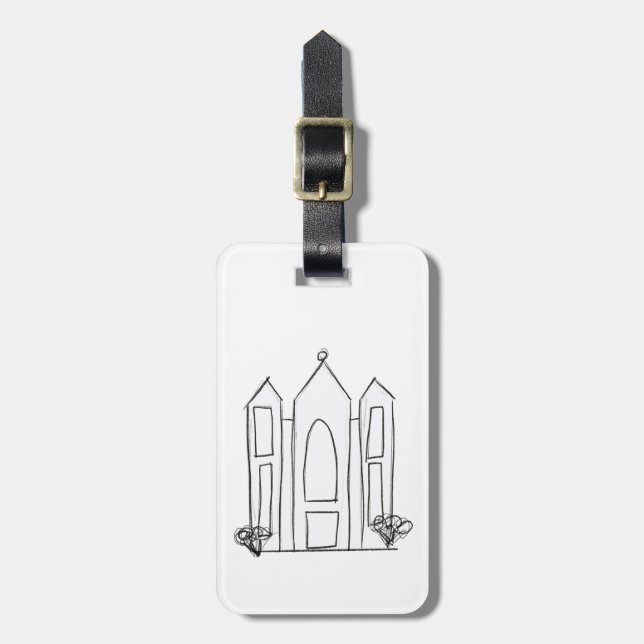 LDS Salt Sjö City Temple enkel modern mormon Bagagebricka (Vertikal Framsida)