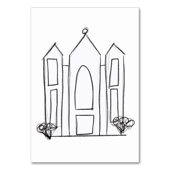 LDS Salt Sjö City Temple enkel modern mormon Bordsnummer (Framsidan)