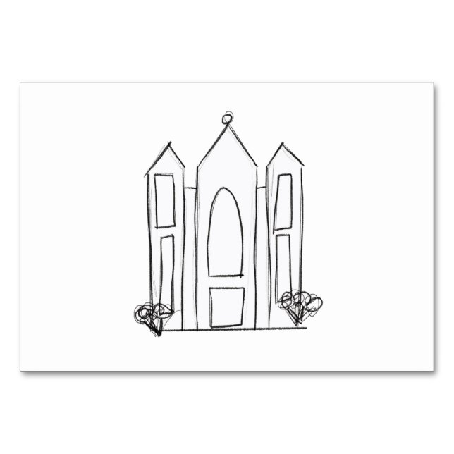 LDS Salt Sjö City Temple enkel modern mormon Bordsnummer (Framsidan)