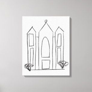 LDS Salt Sjö City Temple enkel modern mormon Canvastryck