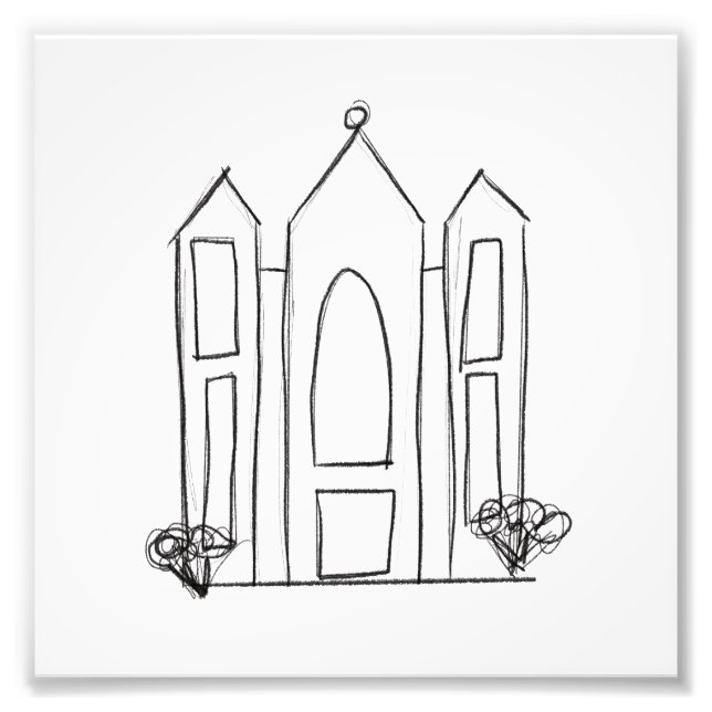 LDS Salt Sjö City Temple enkel modern mormon Fototryck (Framsidan)