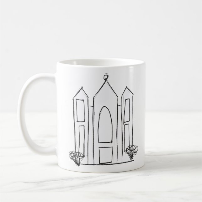 LDS Salt Sjö City Temple enkel modern mormon Kaffemugg (Vänster)