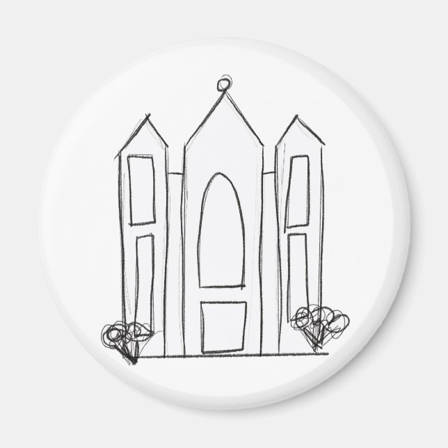 LDS Salt Sjö City Temple enkel modern mormon Magnet (Framsidan)