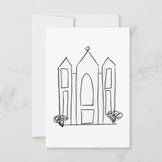 LDS Salt Sjö City Temple enkel modern mormon OSA Kort (Framsida)