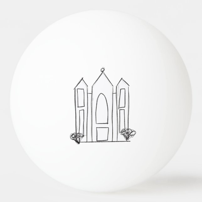 LDS Salt Sjö City Temple enkel modern mormon Pingisboll (Framsidan)