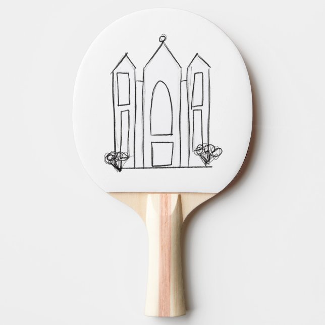 LDS Salt Sjö City Temple enkel modern mormon Pingisracket (Framsidan)