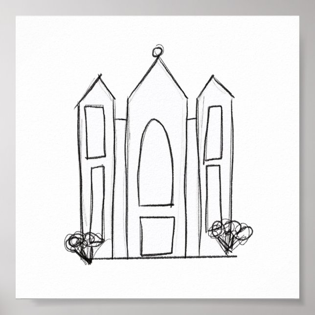 LDS Salt Sjö City Temple enkel modern mormon Poster (Framsidan)