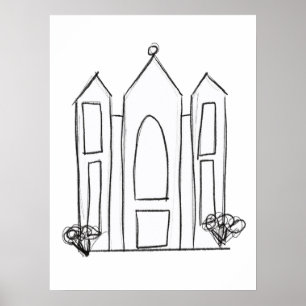 LDS Salt Sjö City Temple enkel modern mormon Poster