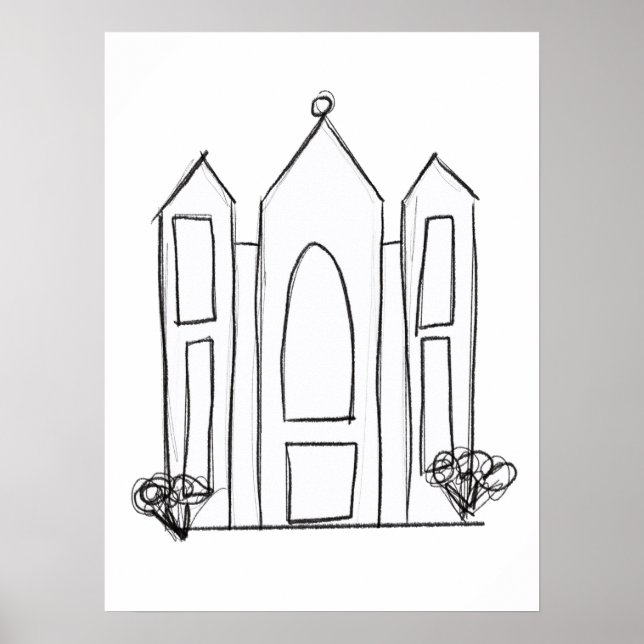 LDS Salt Sjö City Temple enkel modern mormon Poster (Framsidan)