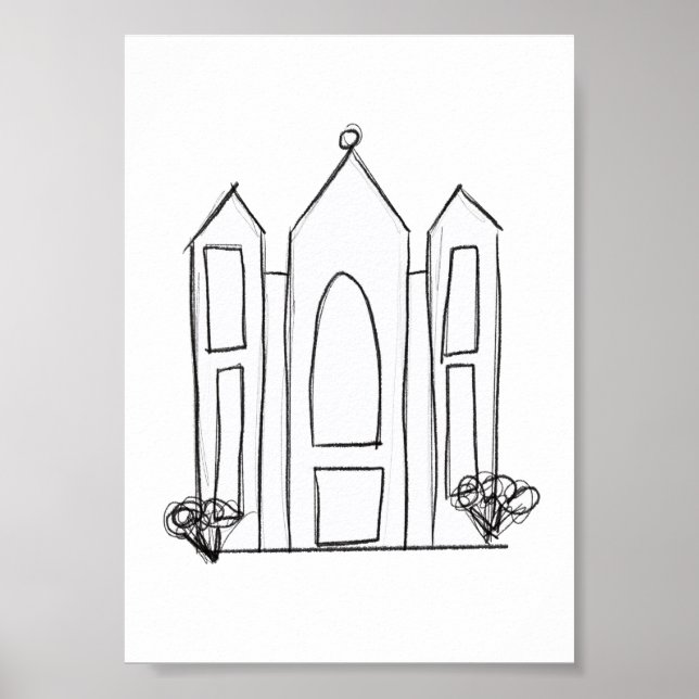 LDS Salt Sjö City Temple enkel modern mormon Poster (Framsidan)