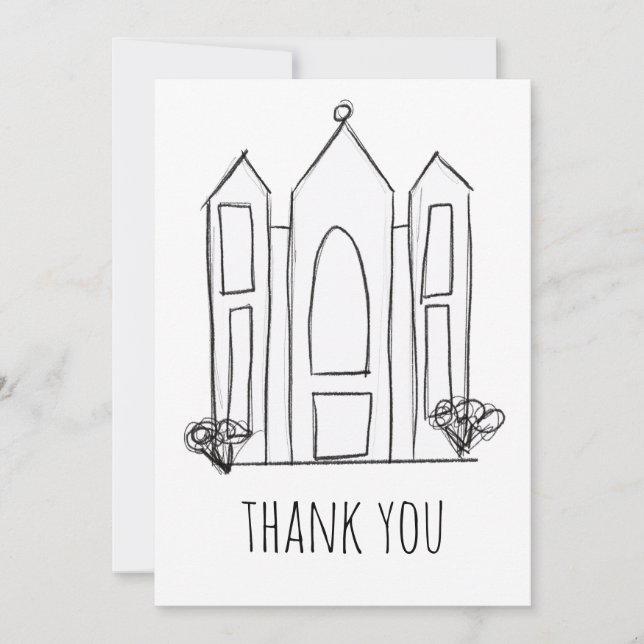 LDS Salt Sjö City Temple enkel modern mormon Tack Kort (Framsida)