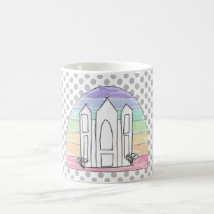 LDS Salt Sjö City Temple rainbow sunset mormon Kaffemugg
