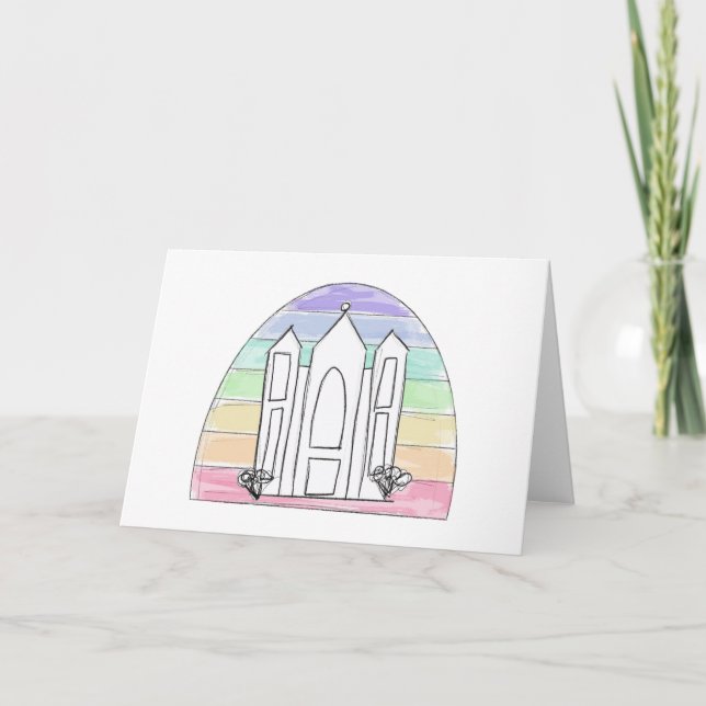 LDS Salt Sjö City Temple rainbow sunset mormon  Kort (Framsida)