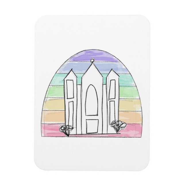 LDS Salt Sjö City Temple regnbågssolnedgång mormon Magnet (Vertikal)