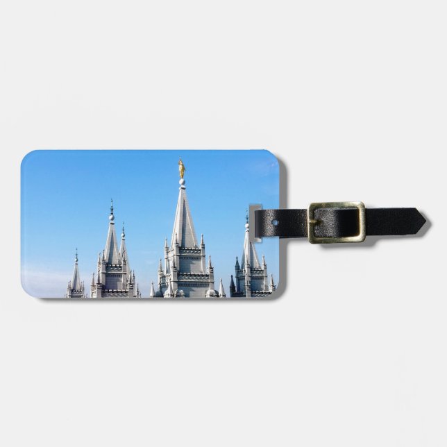 Lds salt sjö stad temple ängel moroni bagagebricka (Horisontell Framsida)