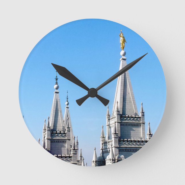 Lds salt sjö stad temple ängel moroni rund klocka (Framsida)