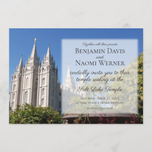 LDS Salt Sjö Temple Wedding Investigations Inbjudningar