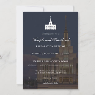 LDS Saratoga Springs Tempel Prästambetet Förberede Inbjudningar