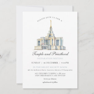 LDS Saratoga Springs Temple Priesthood-förberedels Inbjudningar