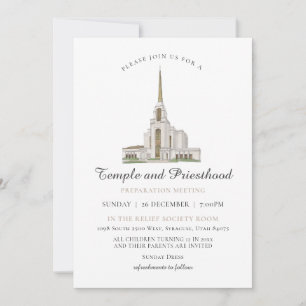 LDS Syracuse Tempel Prästroförberedelsemöte Inbjudningar