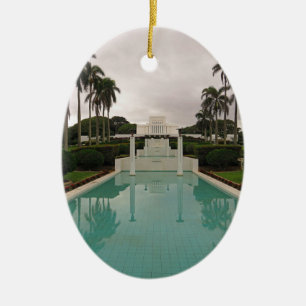 LDS-tempel, Laie, Hawai'i. Julgransprydnad Keramik
