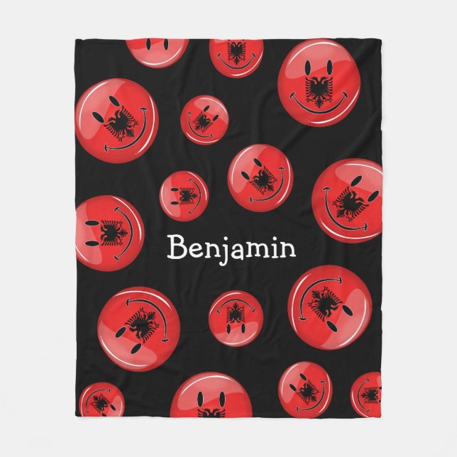 Le albansk flagga fleecefilt (Framsidan)