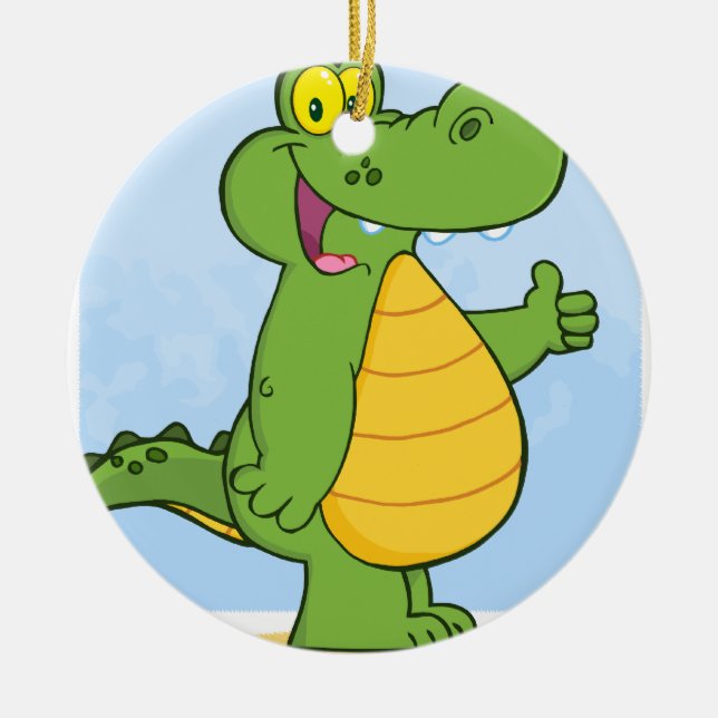 Le alligatorn eller krokodilen julgransprydnad keramik (Framsidan)