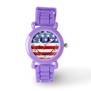 Le amerikanska flaggan armbandsur