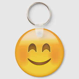 Le ansikte med att le ögon Emoji Nyckelring