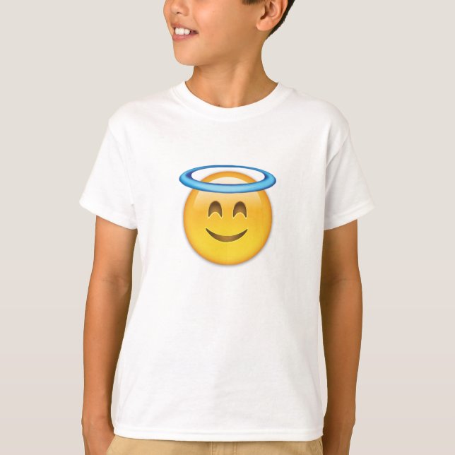 Le ansikte med glorian Emoji T Shirt (Framsida)