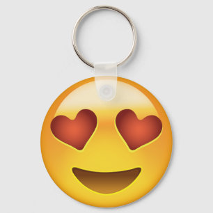 Le ansikte med hjärtformade ögon Emoji Nyckelring