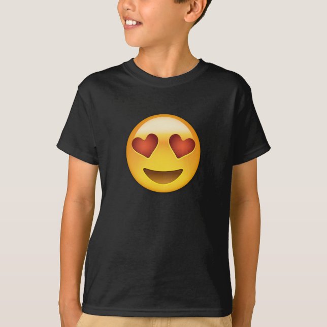 Le ansikte med hjärtformade ögon Emoji T Shirt (Framsida)