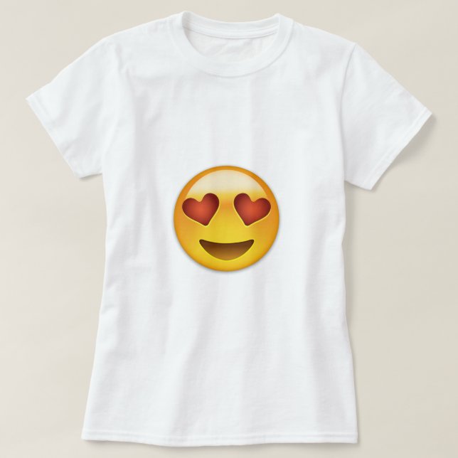 Le ansikte med hjärtformade ögon Emoji T-shirt (Design framsida)