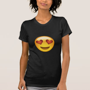 Le ansikte med hjärtformade ögon Emoji Tee Shirt