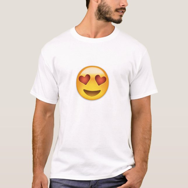 Le ansikte med hjärtformade ögon Emoji Tee Shirt (Framsida)