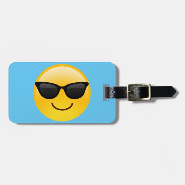 Le ansikte med solglasögon coolt Emoji Bagagebricka (Horisontell Framsida)