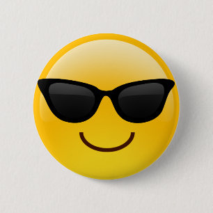 Le ansikte med solglasögon coolt Emoji Knapp