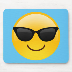Le ansikte med solglasögon coolt Emoji Musmatta