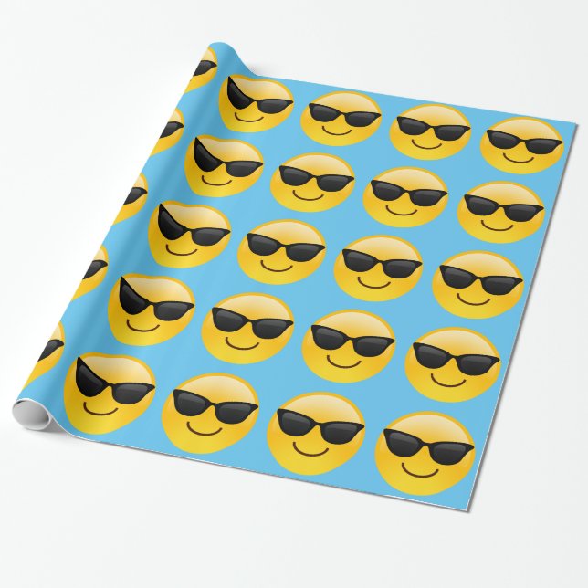 Le ansikte med solglasögon coolt Emoji Presentpapper (Utrullad)