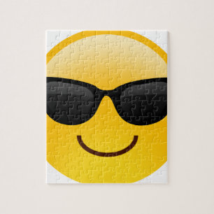 Le ansikte med solglasögon coolt Emoji Pussel