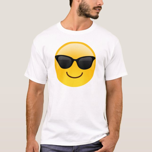 Le ansikte med solglasögon coolt Emoji Tee (Framsida)