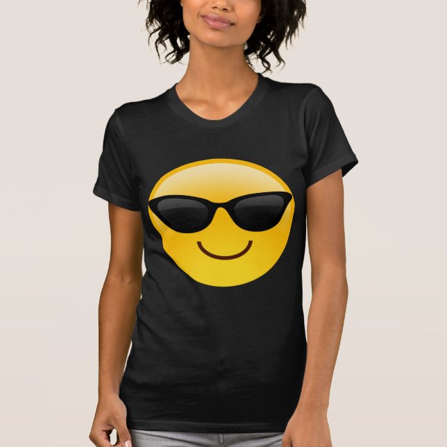 Le ansikte med solglasögon coolt Emoji Tee (Framsida)