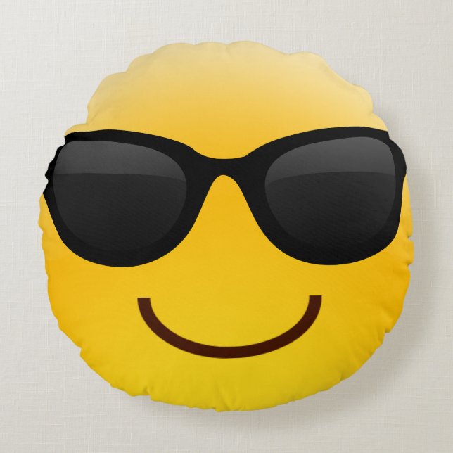 Le ansikte med solglasögon Emoji kudde coolt (Framsidan)
