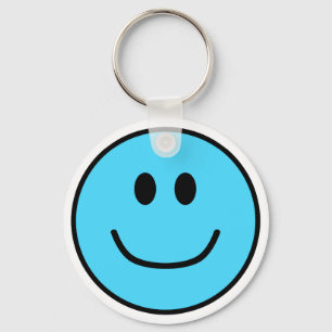 Le ansikteKeychain blått 0002 Nyckelring