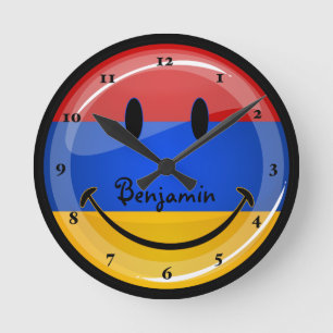 Le armenisk flagga rund klocka