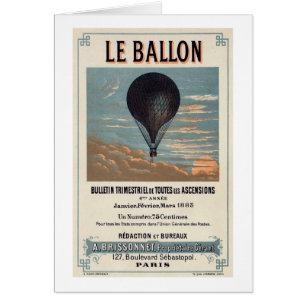 Le Ballon Tillfällen Blank Greeting Card Hälsningskort