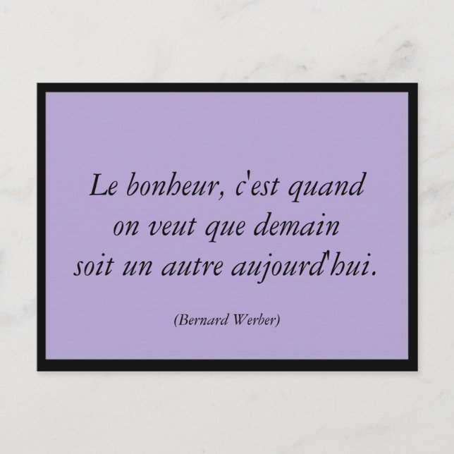 Le bonheur vykort (Framsida)