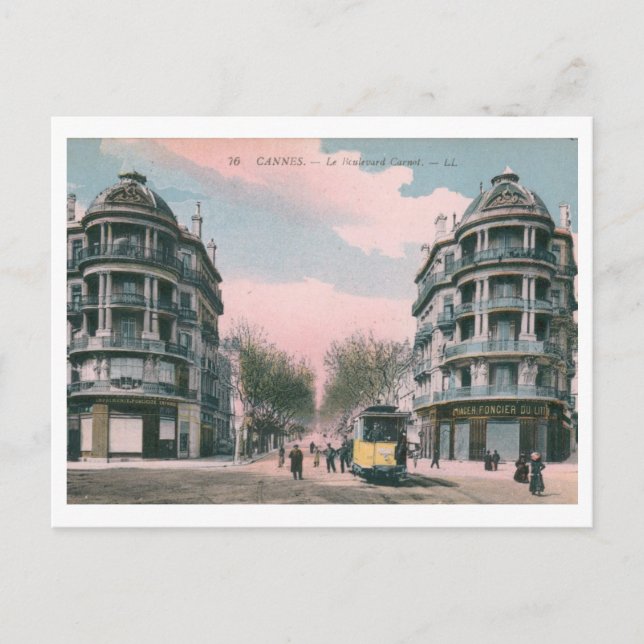 Le Boulevard Carnot, Cannes, Frankrike Vintage Vykort (Framsida)