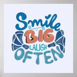 Le breda Smile Le ofta: Rörande Meddelande Poster