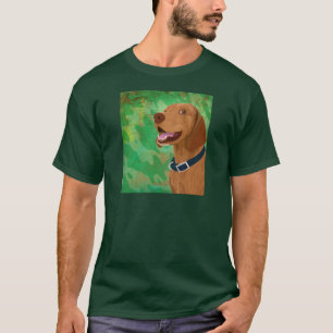 Le bruna Vizsla på grön bakgrund Tröja